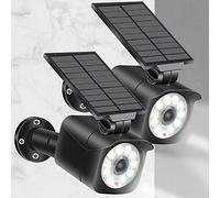 Chipark Solar Security Lights Outdoor, 2 Pack Dummy Camera 1000LM Super Bright Spotlight Solar Lights with PIR Motion Sensor IP65 Waterproof LED Floodlight Outdoor Wall Light for Garden Yard Garage