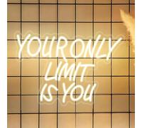 Chipark Your Only Limit is You Neon Signs, Warm White Neon Light for Wall Decor, LED Dimmable Letter Light Up Sign USB Powered for Bedroom Living Room Bar Wedding Engagement Home Birthday Party