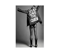 CHIPEL Kate Moss God Save The Queen Poster Canvas Poster Wall Art Decor Print Picture Paintings for Living Room Bedroom Decoration Unframe-style 12x18inch(30x45cm)