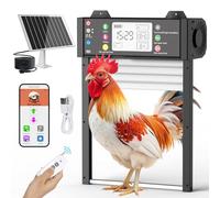 CHIPETTY Automatic Chicken Coop Door, Solar Chicken Door with Tuya App, Door Status Detection, WiFi Reconnection,4000 mAh USB Rechargeable, Auto Chicken Door with Light Sensor, Timer,