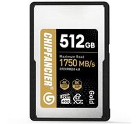 CHIPFANCIER 512GB CFexpress 4.0 Type A Card Up to 1750MB/s Read Speed & 1750MB/s Write Speed Type A Memory Card for RAW 4K/8K Video Recording Compatible with Sony Alpha Sony FX Cameras Gold