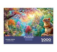 Chipmunk near A Fairy-tale Castle 1000-Piece Jigsaw Puzzle Dream Forest Squirrel Perfect for Family Bonding, Adults & Kids 38x26cm/1000pcs