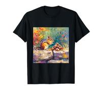 Chipmunk with Acorns Autumn Forest Animal Artwork Value Graphic T-Shirt