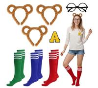 Chipmunks Costume Accessory Set with Sock for Carnival Halloween Pack of 8
