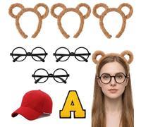 Chipmunks Costume Set with Glasses Hat for Halloween, Carnival, Cosplay