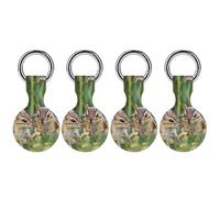 Chipmunks Cute Funny GPS Cases Holder with Key Chain Ring Protective Cover Compatible with Airtag 4PCS
