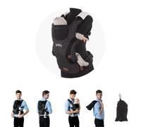 Chipolino Bobby 4-in-1 Baby Carrier Abdominal and Back Carrier from 4 to 24 Months Colour: Black
