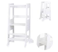 Chipolino Children's Learning Tower Standing Aid Wooden Step Stool Height Adjustable Colour: White