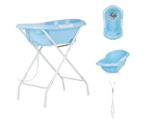 Chipolino Noemi Folding Bath Tub Holder Drain Storage Compartments Blue