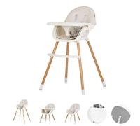 Chipolino, Rio 2 in 1 highchair, high chair with non-slip feet harness, colour: beige-white