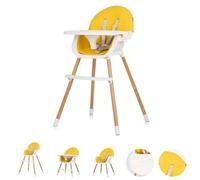 Chipolino Rio 2in1 High Chair with Non-Slip Legs 5 Safety Points White Yellow