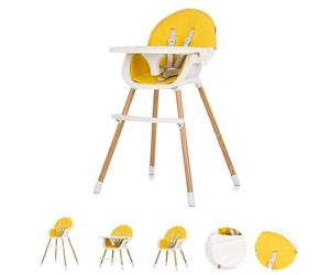 Chipolino Rio 2in1 High Chair with Non-Slip Legs 5 Safety Points White Yellow