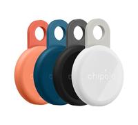 Chipolo LOOP - Rechargeable Bluetooth Tracker for Key and Pocket Location, Compatible with Apple or Google, Call Your Phone & Out of Range Alerts for Android (4 Pack (Charcoal, Chalk, Navy, Coral))