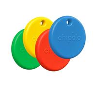 Chipolo POP Tracker Tag - Colorful, Compatible, Loud Bluetooth Tracker with Call Your Phone & Out of Range Alert, Works with Apple Find My or Google's Find My Device (4 Pack (Color Mix))