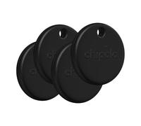 Chipolo POP Tracker Tag - Colorful, Compatible, Loud Bluetooth Tracker with Call Your Phone & Out of Range Alert, Works with Apple Find My or Google's Find My Device (4 Pack (Black))