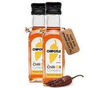 Chipotle Chilli Oil, 125ml - Hot Sauce with Spanish Extra Virgin Olive Oil & Mexican Chipotle Morita Chillies - No Additives Spicy Sauce for BBQ, Pasta, Pizza & More by The Chilli Oil Company - 2 Pack