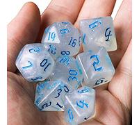 Chipped Ice Dice Set - Frost Polyhedral Dice- Snow and Ice Polyhedral Dice Set - Dice for RPG's Card Games and Tabletop RPGs