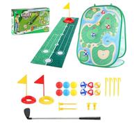 Chipping Game Kids Sticky Games Club & Sticky Practice Mat Putting Green Training Beginner Friendly Ideal For Indoor & Outdoor Play (C, 49X41X65cm)