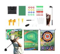 Chipping Golf Game Mat Chip and Stick Golf Game | Double Sided | Practice Mat Golf Chipping Game - Dart Board Mat Stick Chip Game for Home Backyard Garage Game