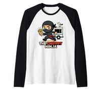 Chippy Ninja Funny Fish, Chips Van Foodie Humor Raglan Baseball Tee