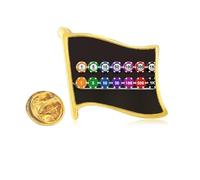 Chips Lateral Arrangement Illustration Golden Metal Flag Lapel Pin Badge
