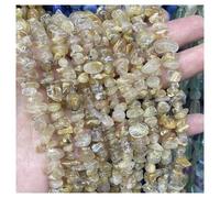 Chips Stone Beads 5-8MM Irregular Chips Freeform Gravel Stone Beads for Jewelry Making DIY Bracelet Necklace Accessories(Gold Rutilated)
