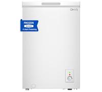CHiQ Chest Freezer 99L, 4 Star Freezing, E, 12-Year Compressor Service, Thermostat Control, Wire-rack, Hovering Door, Low noise, For Garage, Dorm, White, 2023