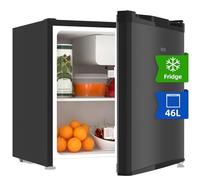 CHiQ CSD46D4EU,Mini Fridge 46L, E Energy Rating, Wine&Beers Cooling, Reversible Doors, 12-Year Free Warranty on The Compressor,Black