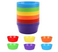 Chiquieray 24-Piece Unbreakable Plastic Bowls for Toddlers - Colorful Small Bowls Set for Picnic and Party Tableware in 6 Colors