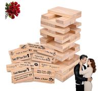 chiquieray 48Pcs Super Naughty Block Tower Game,Stacking Wooden Block Game for Couples,Lust Tower, Fun Date Night Activities