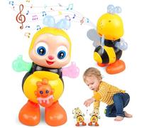 Chiquitita De Plim DecoracióN, Dancing Bee Toy,Chiquitita De Plim Juguete, Wiggling Bee Toy with Lights and Music, Moving Eyes, Twisting Body and Moving Legs (2PC)