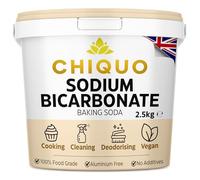 Chiquo Baking Soda - Sodium Bicarbonate 2.5kg Bucket - 100% Food Grade | Eco-Friendly Fine Powder For Cleaning, Baking, Bath Bombs, Odours & More | Resealable Storage Bucket