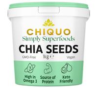 Chiquo Chia Seeds 1kg - Tub | Vegan & GMO-Free | High in Protein, Omega-3 & Fibre | Keto Friendly Superfood | Reusable Tub | Ideal for Smoothies, Baking & Meal Prep