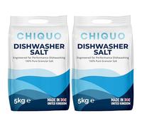 Chiquo Dishwasher Salt 5kg - Made in the United Kingdom - High Purity Formula - For Dishwashers & Water Softeners - Limescale Protection - Fast Dissolving Granules (5kg (Pack of 2))