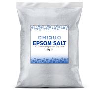 Chiquo Epsom Salt 5kg - 100% Pure Magnesium Sulphate - Unscented Bath Salt - No Additives - Multi-Purpose for Bath Soaking, Foot Soak, Gardening & Household Use