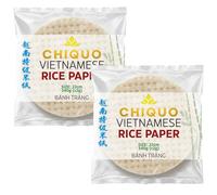 Chiquo Vietnamese Rice Paper 22cm 340g - Pack of 2 | Authentic Vietnamese Wrappers | Ideal for Spring Rolls, Summer Rolls, Asian Dishes | Easy to Use