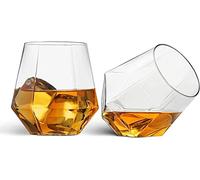 CHIRAG EXIM Crystal Whiskey Cut Glasses Set of 6 pcs- 300 ml Bar Glass for Drinking Bourbon, Whisky, Scotch, Cocktails, Cognac- Old Fashioned Cocktail Tumblers