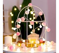 ChiRee Indoor String Lights 6.56 Feet Pom Poms Fairy 20 LED Battery Operated Ball Warm White Globe Colorful Decor for Home Bedroom Kids Playhouse Holiday Christmas