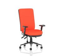 Chiro High Back With Height Adjustable Arms Bespoke Colour Back And Seat Tabasco Orange