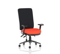 Chiro High Back With Height Adjustable Arms Bespoke Colour Seat Tabasco Orange