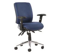 Chiro Medium Back Task Operators Chair Blue With Arms