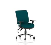 Chiro Medium Back With Height Adjustable And Folding Arms Bespoke Colour Back and Seat Maringa Teal