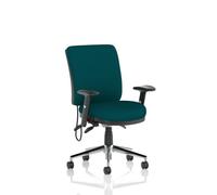 Chiro Medium Back With Height Adjustable Arms Bespoke Colour Back and Seat Maringa Teal