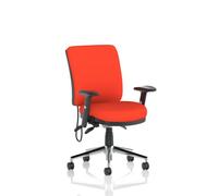 Chiro Medium Back With Height Adjustable Arms Bespoke Colour Back and Seat Tabasco Orange