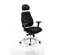 Dynamic PO000002 Chiro Plus Ergo Posture Chair with Arms and Headrest - Black