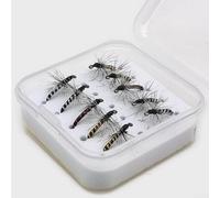 Chironomid Fly Lure Set for Trout Floating Water Column Action Natural Midge Larvae Imitation Segmented Synthetic Body Precision Sharpened Hooks Black Size 12 14 16 18 10 Pack Stream Fishing(16#)
