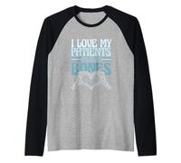 Chiropractor Chiropractic I Love My Patients to The Bones Raglan Baseball Tee