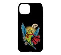 Chirp! Colorful Super Parakeet with Cape and Wings Case for iPhone 15 Plus