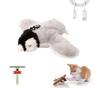 Chirp Paws Flapping Bird, Flapping Bird Cat Toy Flying Interactive Cat Toys Rechargeable Chirping Sparrow Flappy Toy USB Rechargeable Not Airborne Satisfy Your Cat’s Instinct to Hunt(Penguin)