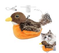 Chirping Bird Cat Toy, Flapping Bird Cat Toy for Indoor Cats, Funny Squeaky Cat Bird Toys, Plush Cat Bird Chasing Toy with Catnip, Simulation Chirping Bird Interactive Toy for Kitten